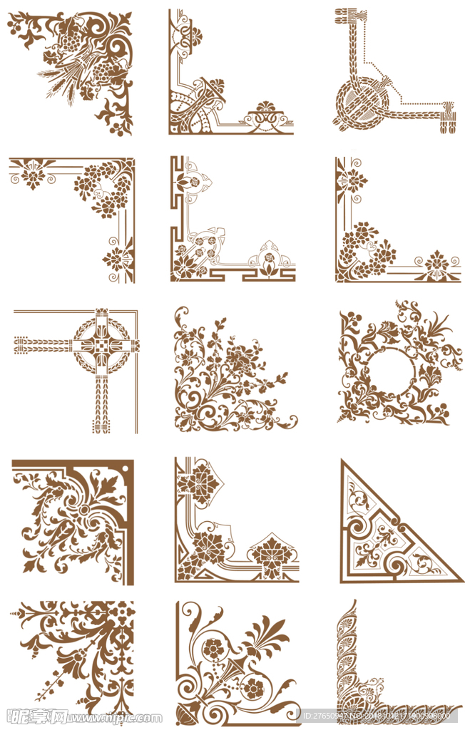 艺术花纹边角图案