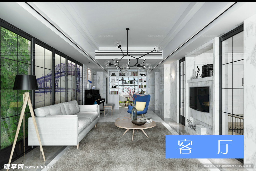 现代客厅 室内 效果图 现代