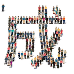 矢量人物人群组成文字成汉字