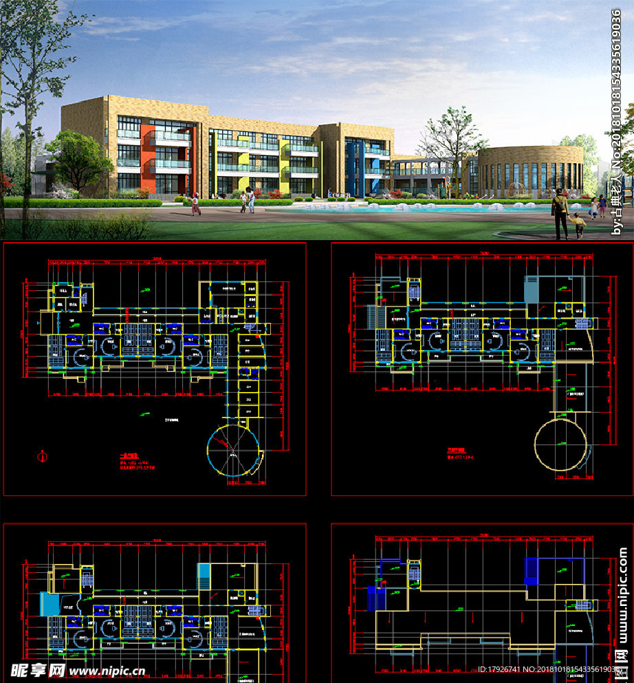 幼儿园建筑cad图
