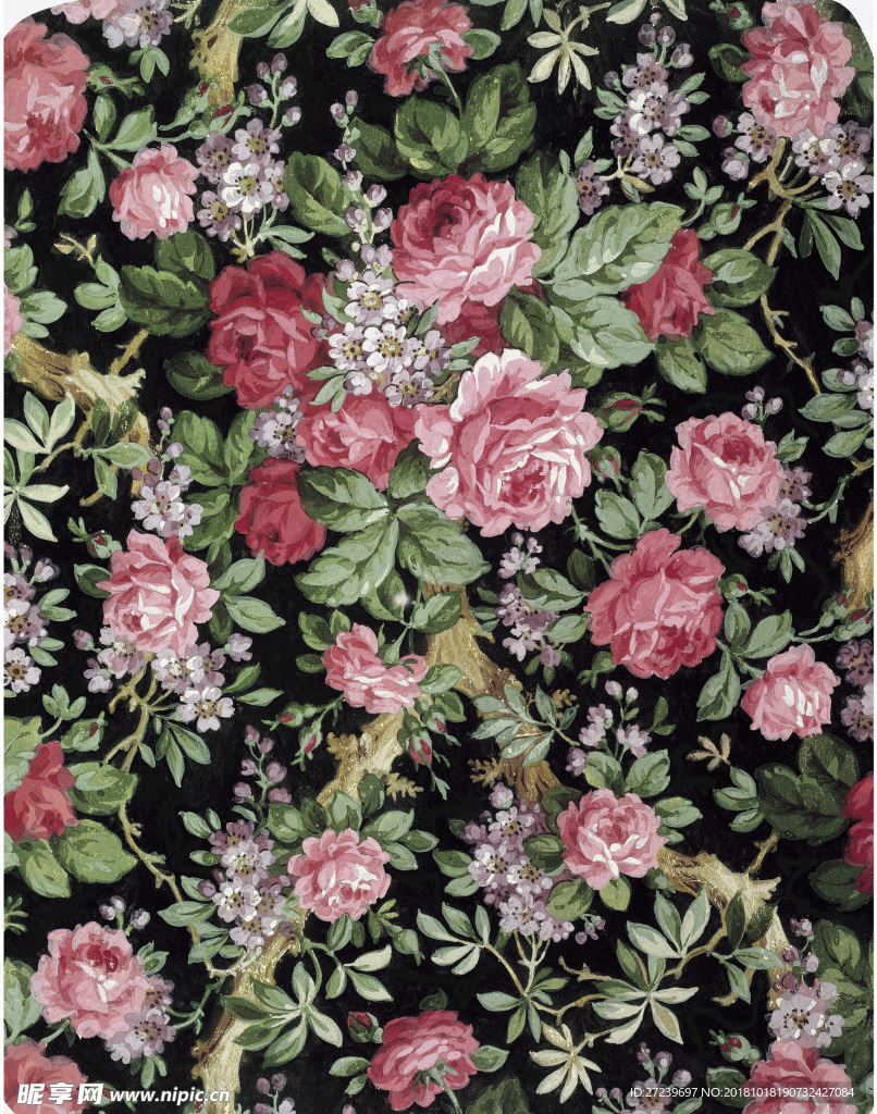 欧式复古风一束牡丹