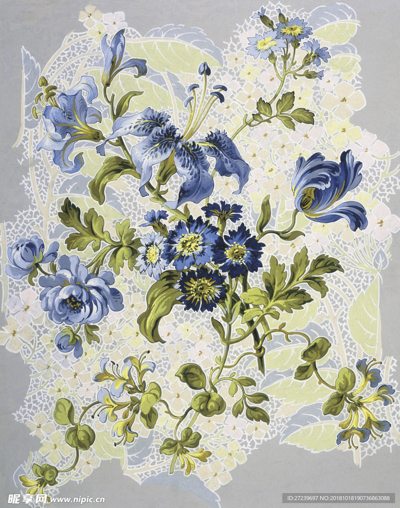 欧式花朵手绘花卉