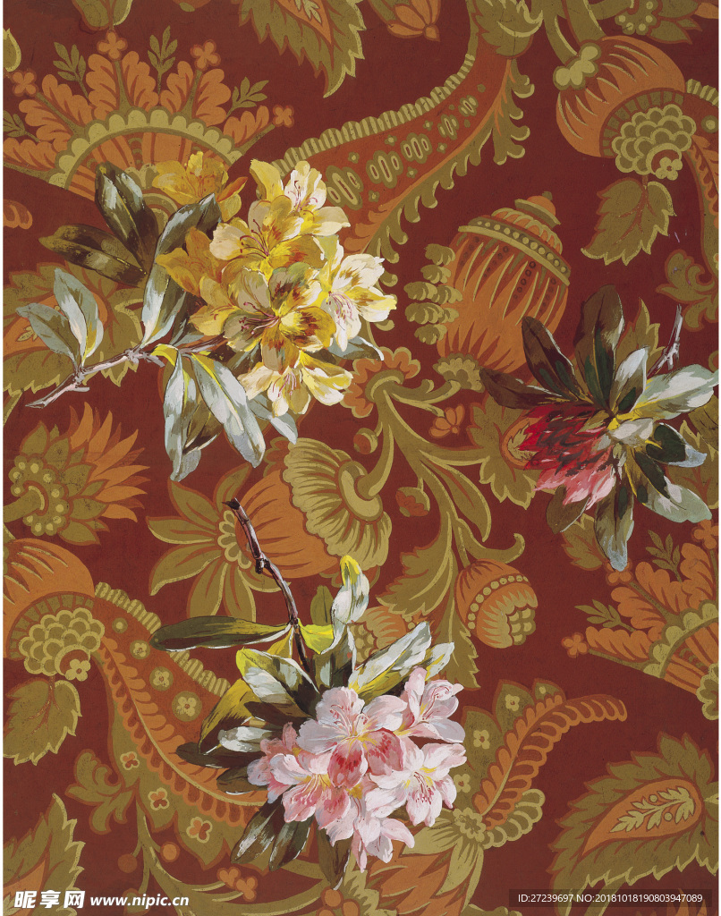 欧式纹样花卉花朵手绘