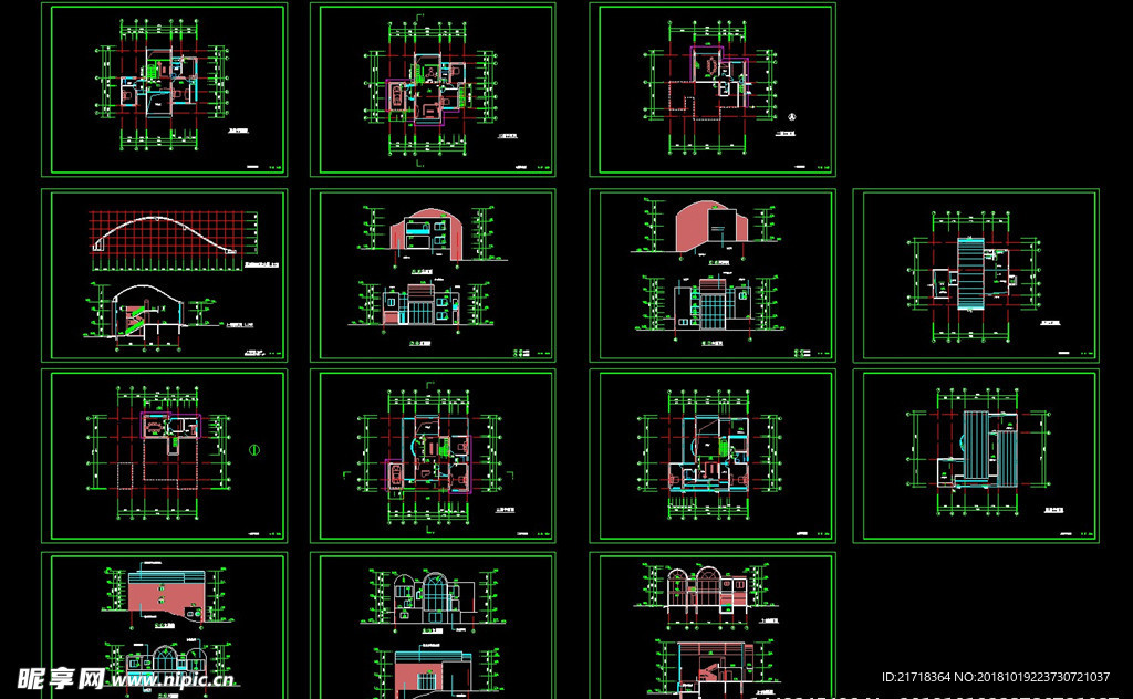 CAD自建房施工图别墅施工图