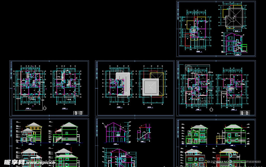CAD自建房施工图别墅施工图