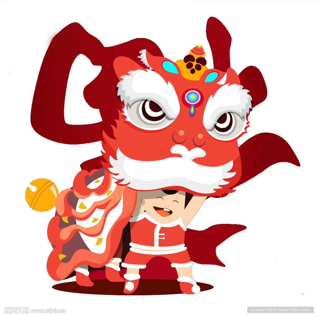 春节舞狮 新年舞狮 节日庆典