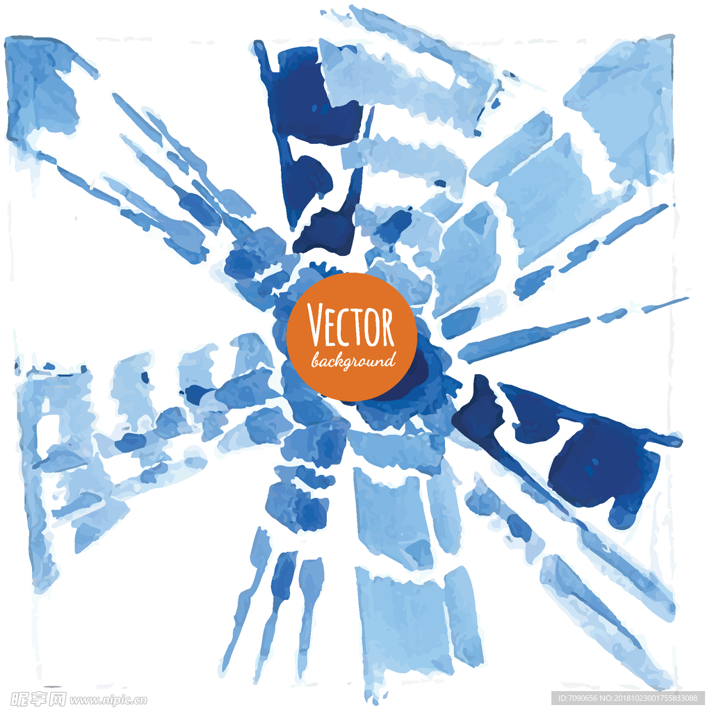 手绘蓝艺术背景16