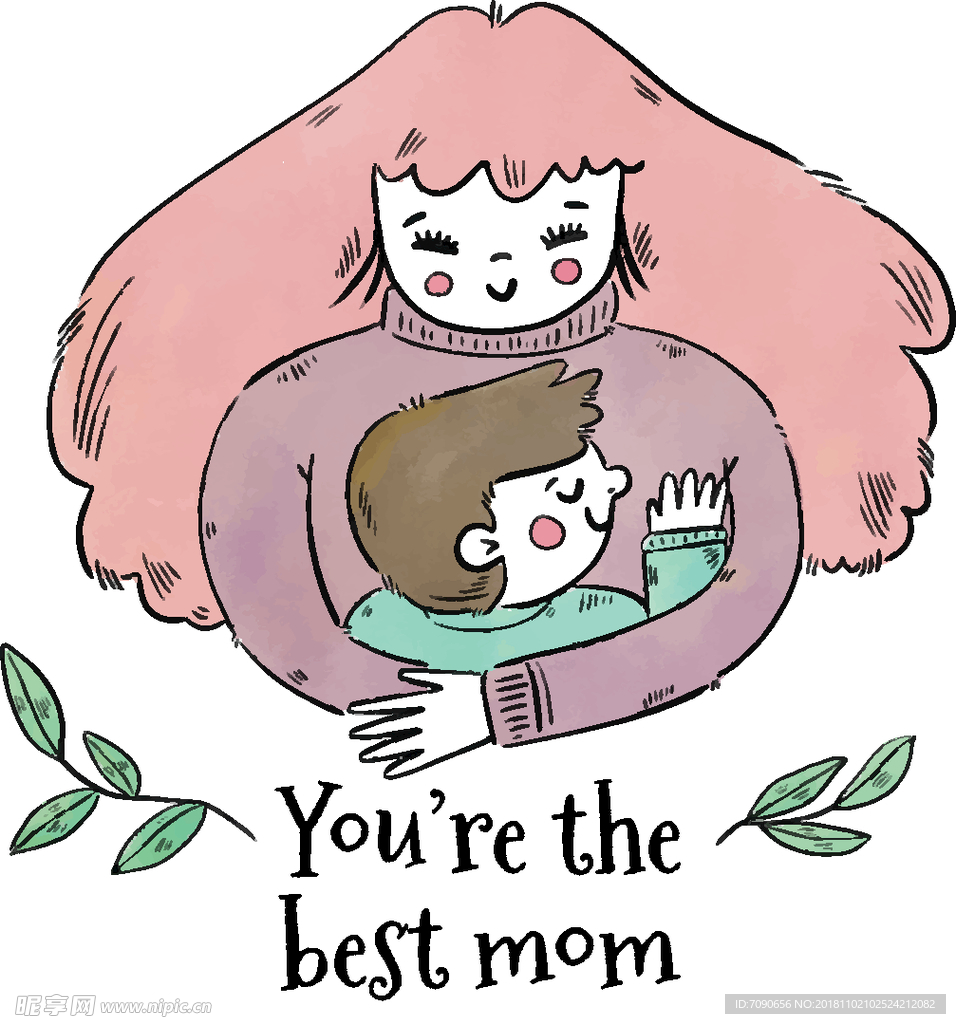 手绘卡通母亲节