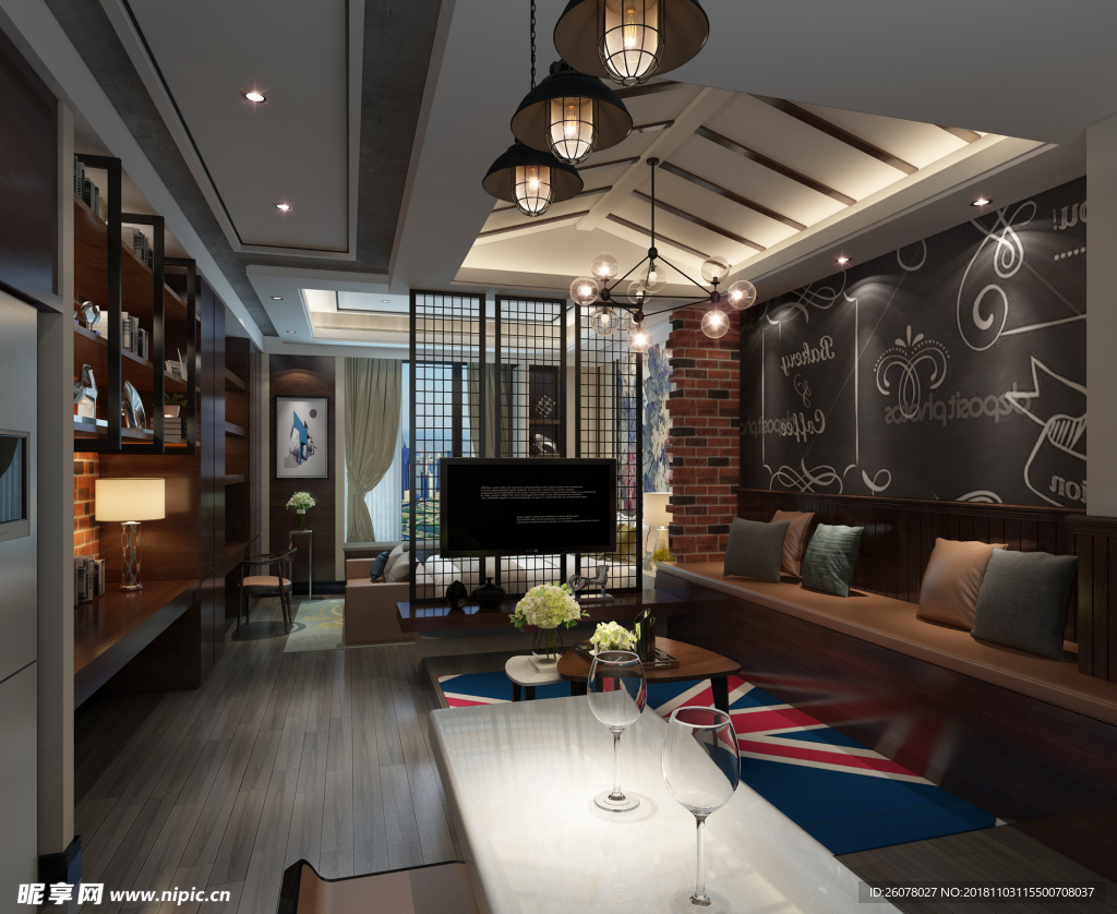 创意客厅公寓效果展现图