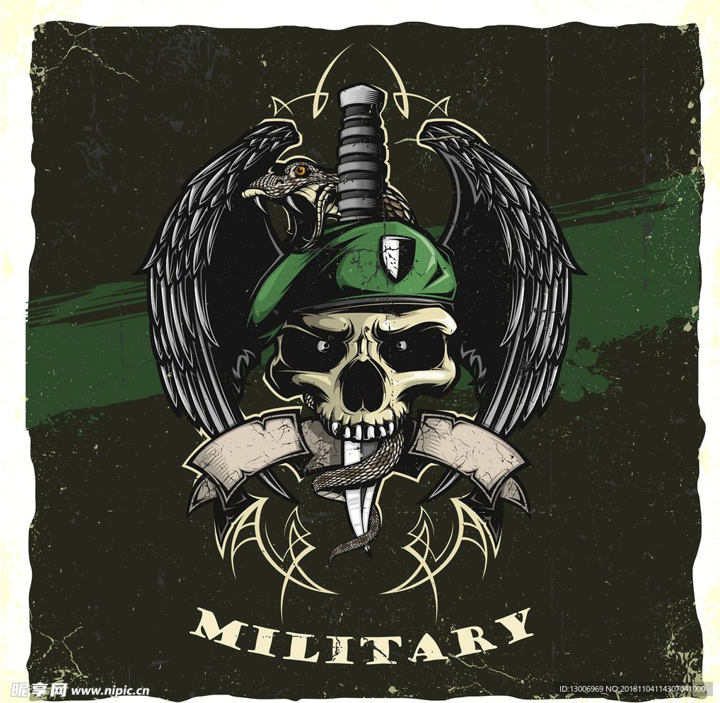 复古酷炫骷髅头海报