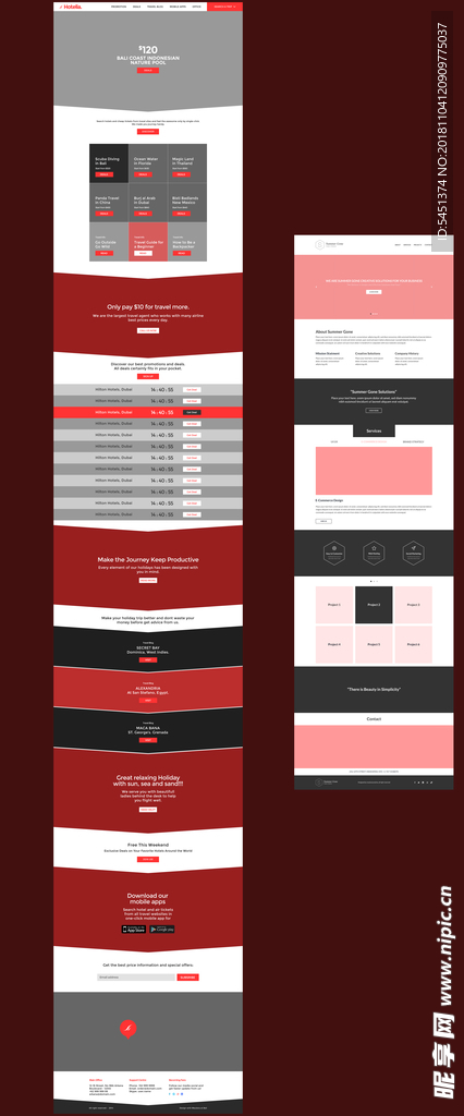 现代时尚英文网页模板设计