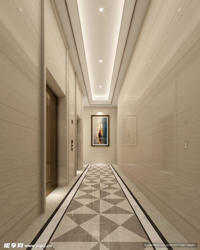 房地产电梯厅效果图