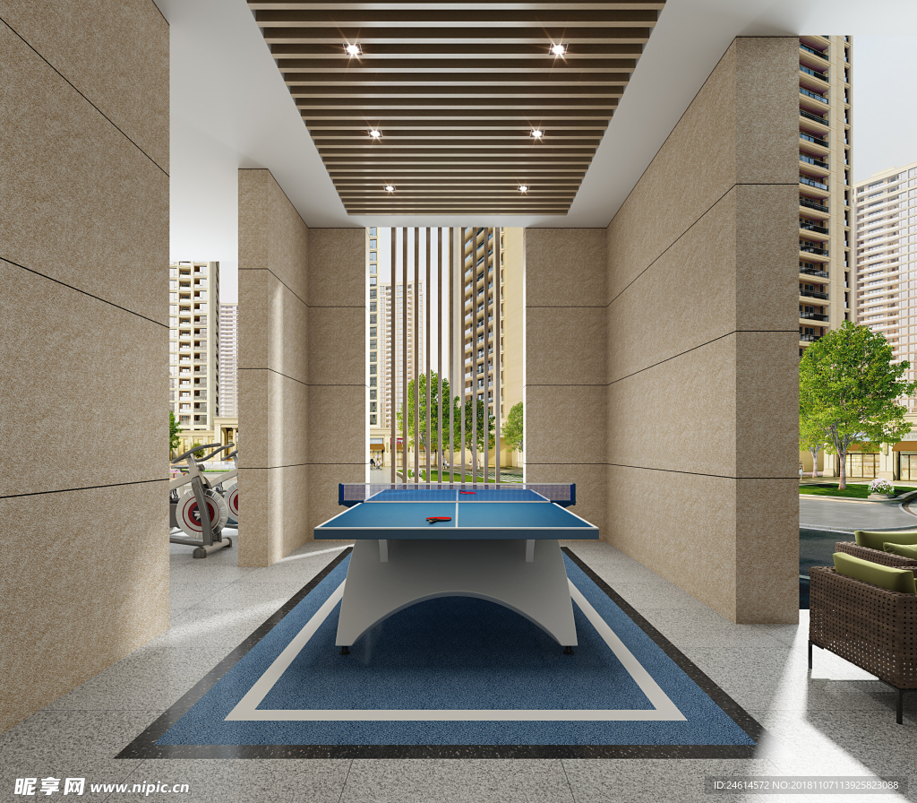 房地产乒乓室效果图
