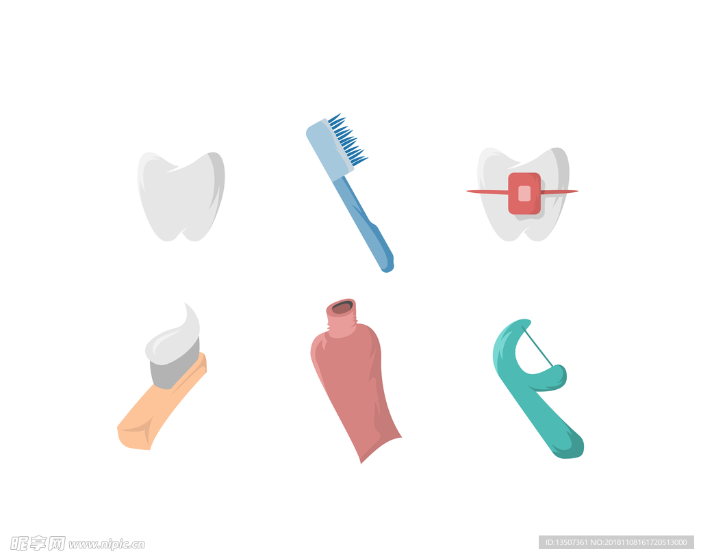 手绘保护牙齿插画设计