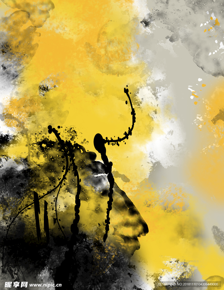 抽象装饰画油画无框画床头画