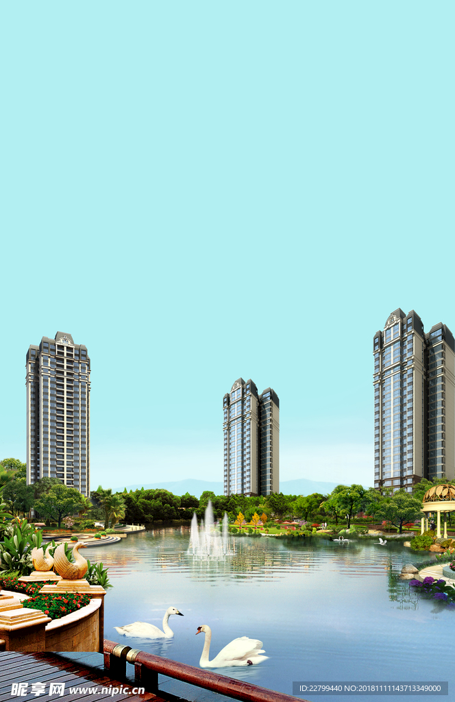 地产湖景主画面