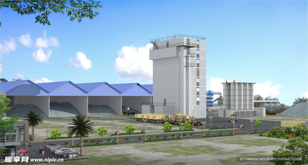 环保节能沥青搅拌站效果图