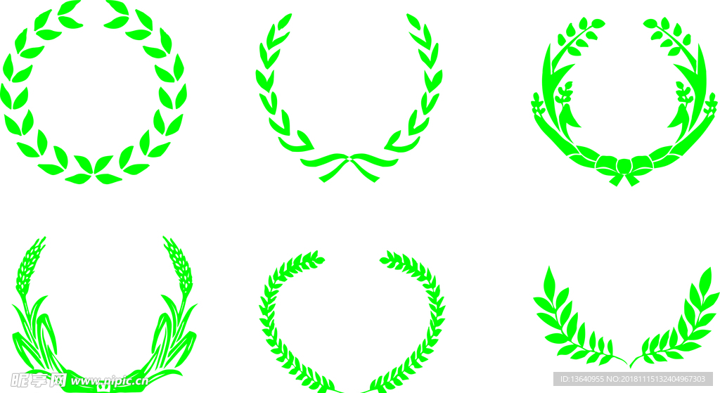 麦穗花边 麦穗花纹 麦穗边框