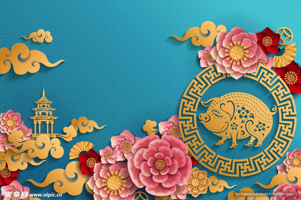 2019猪年海报素材