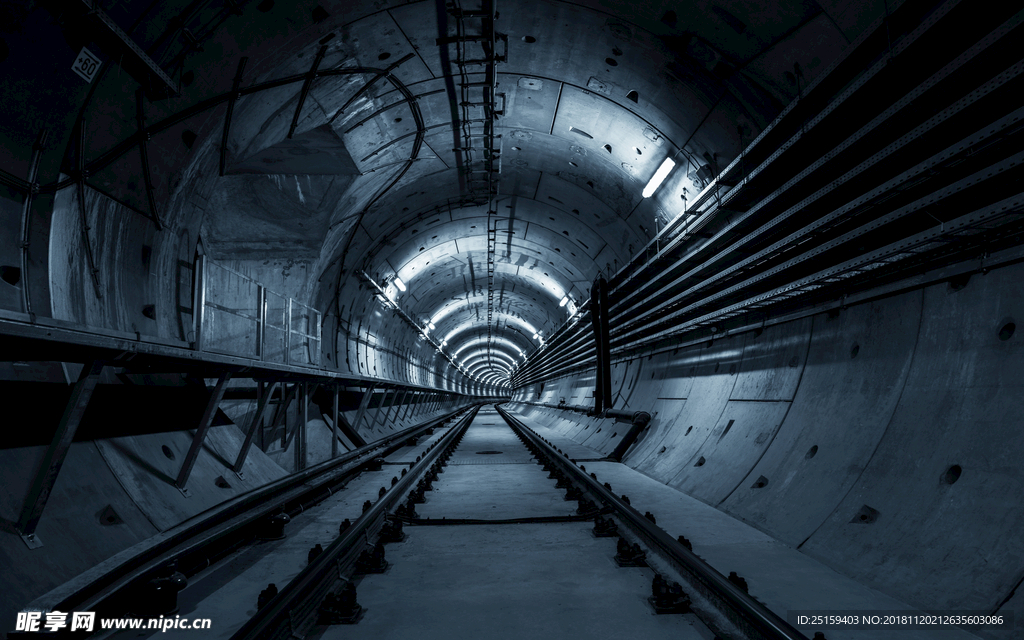 科技感创意炫酷金属隧道背景墙