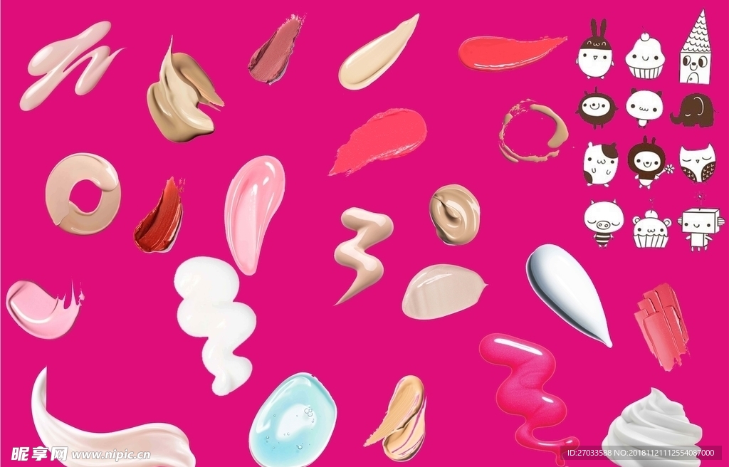 彩妆  多色膏体素材