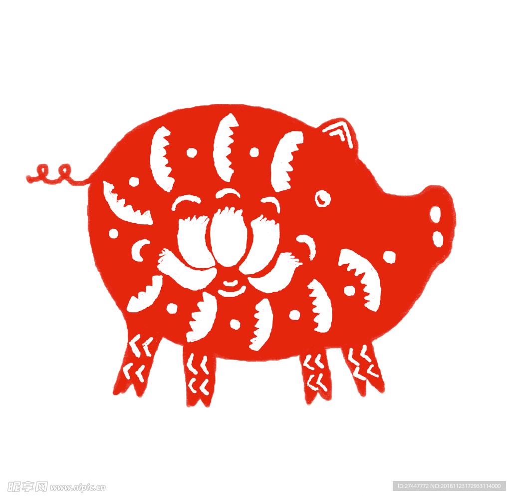 猪剪纸