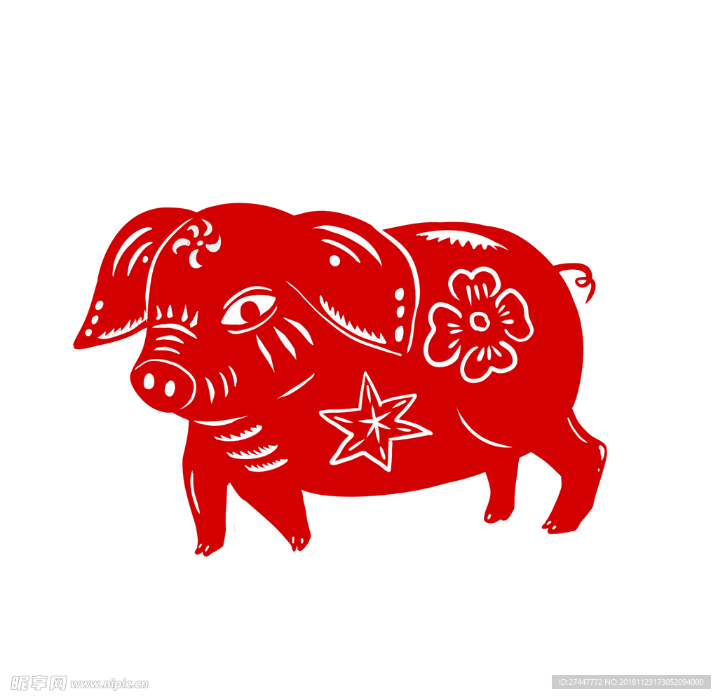 猪剪纸