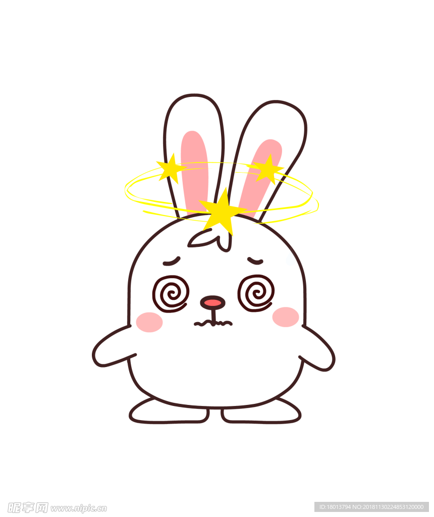 呆狸人物角色长长兔 卡通兔子