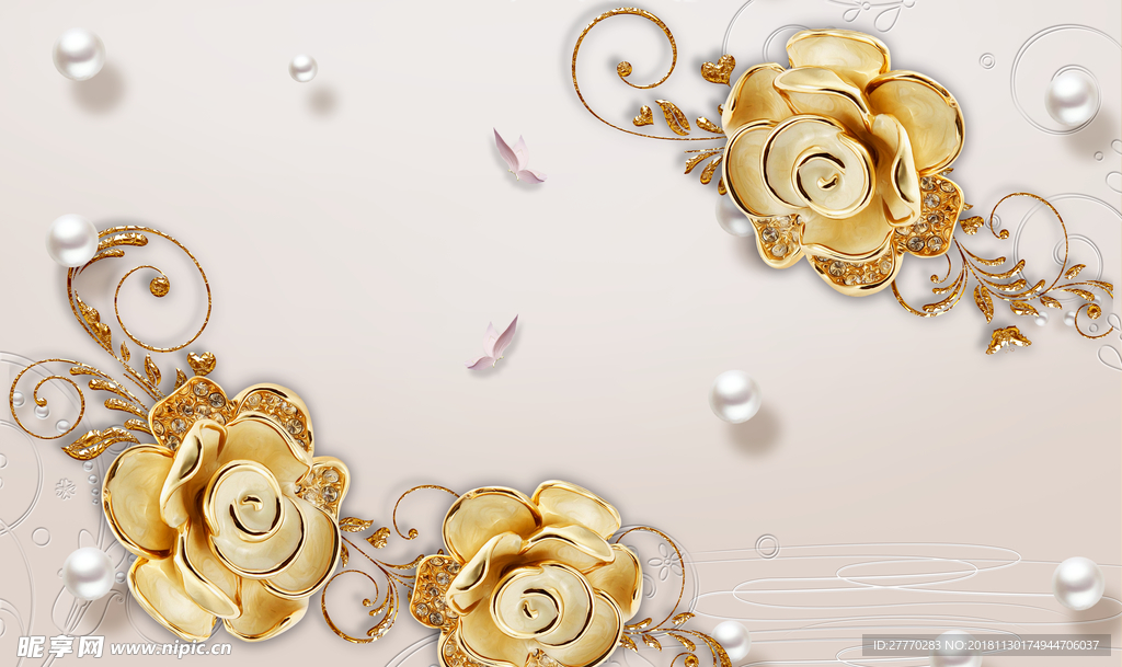 珠宝花背景墙