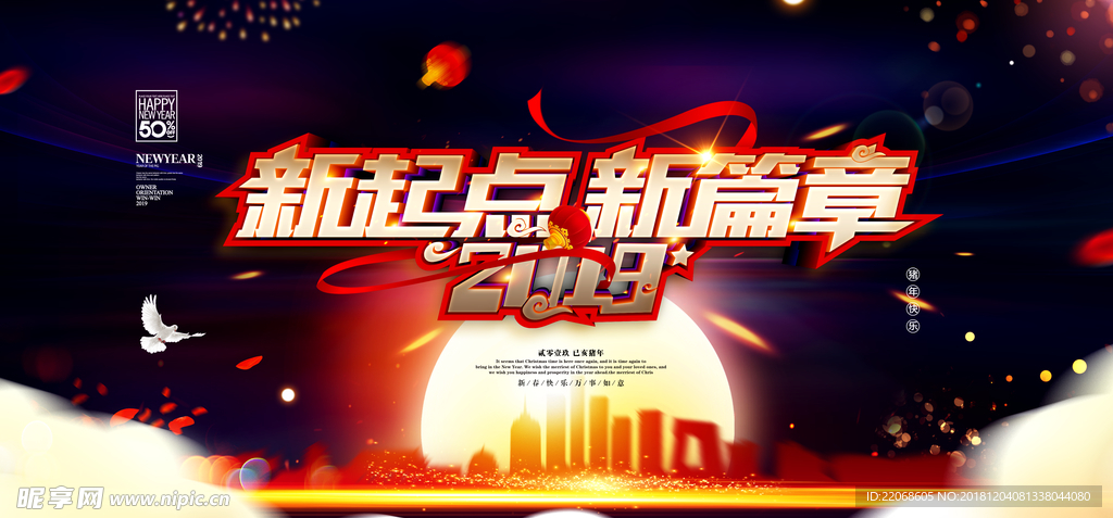 高端新起点新篇章企业年会展板