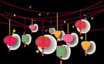 彩色灯笼矢量