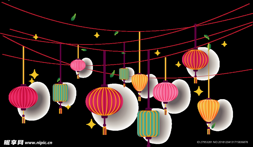 彩色灯笼矢量