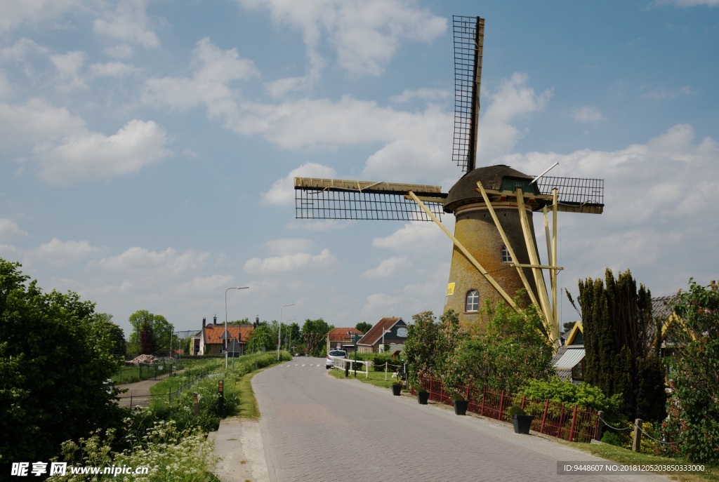 荷兰建筑风车图片