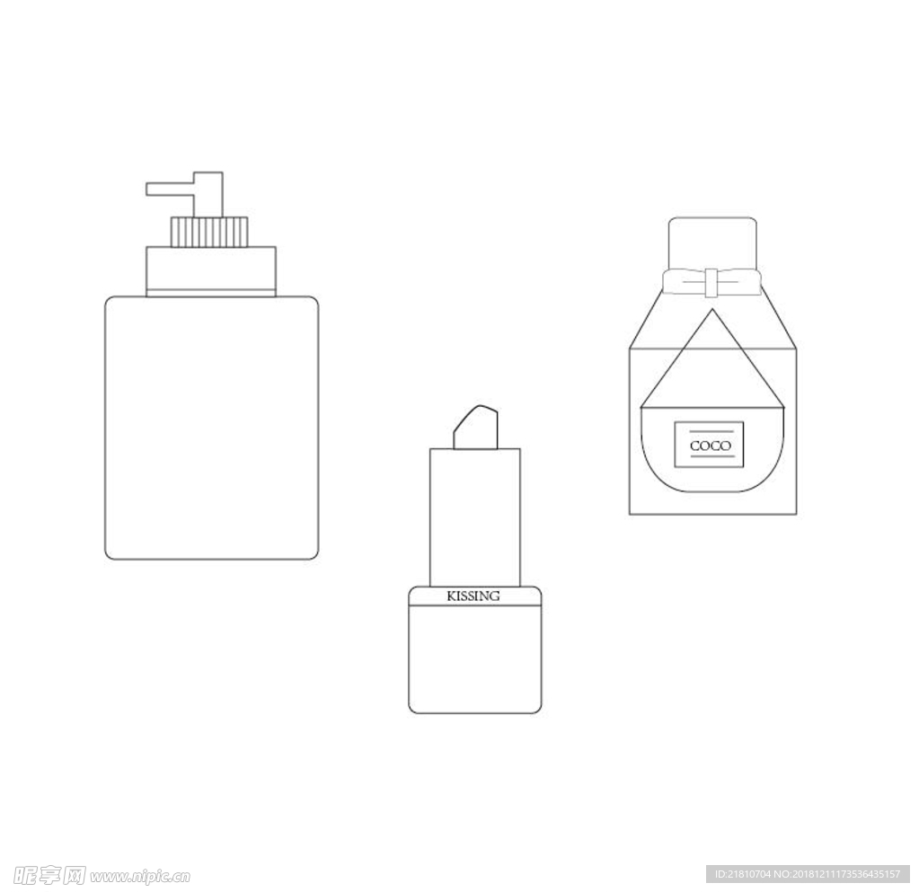 洗护用品线性矢量图小图标