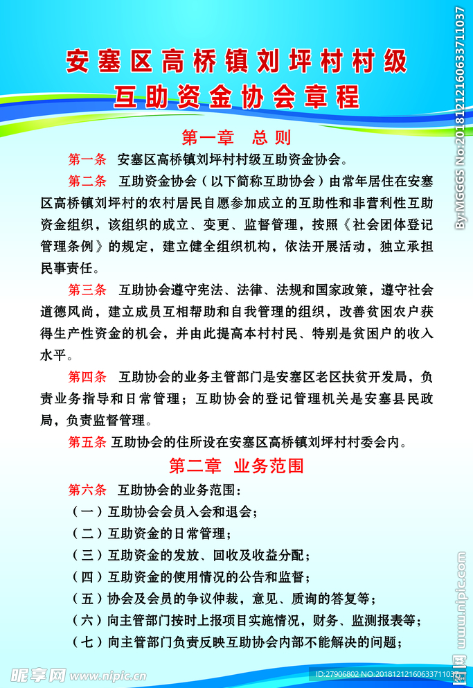 村级互助资金协会章程