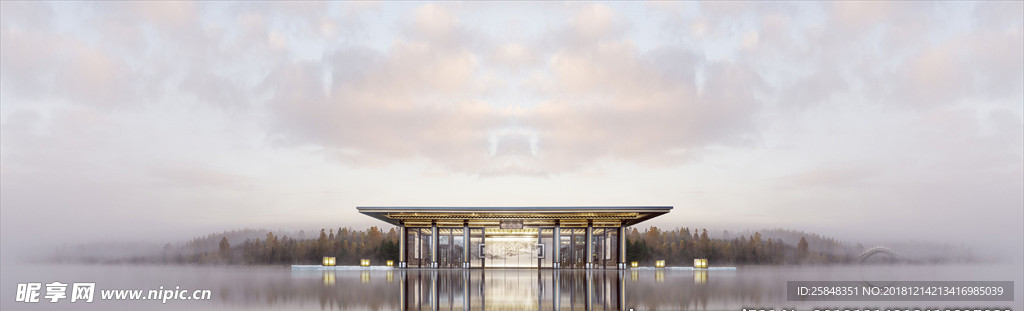 中式 户外 山禅 背景