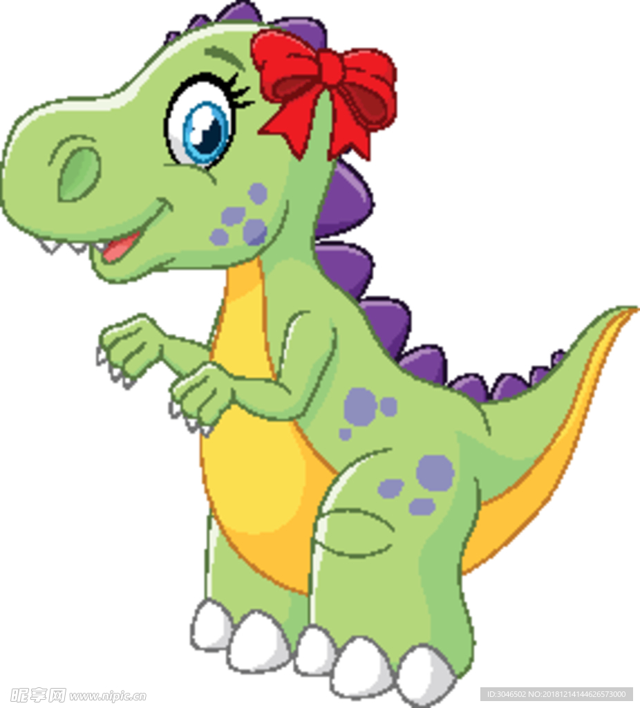 可爱卡通动漫小恐龙矢量素材