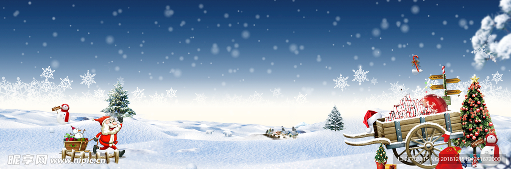 圣诞老人元旦双旦聚惠背景