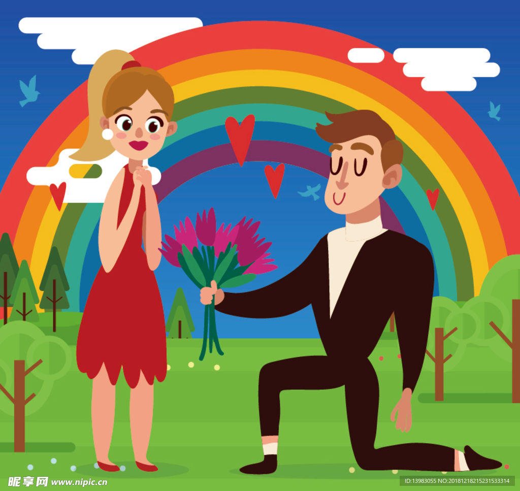 创意约会中的情侣