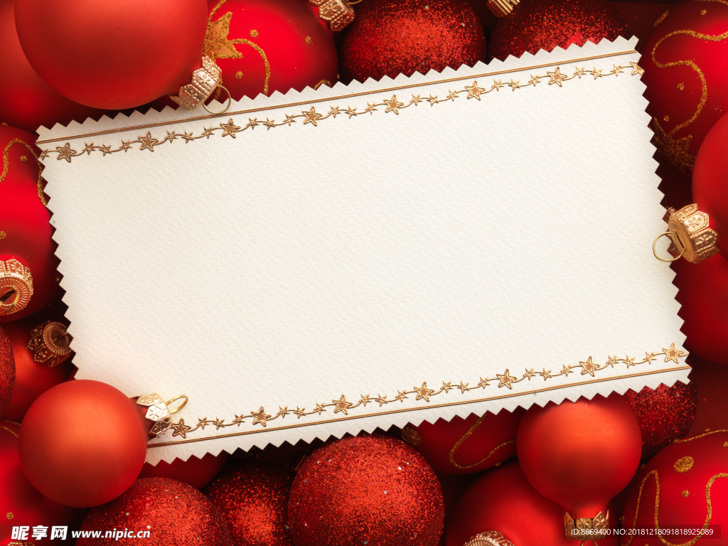 新年贺卡球红色