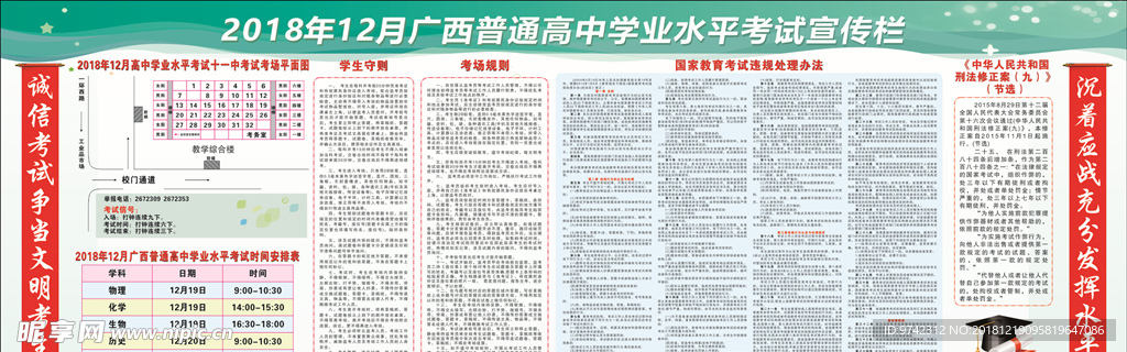 高考学业水平考试宣传栏