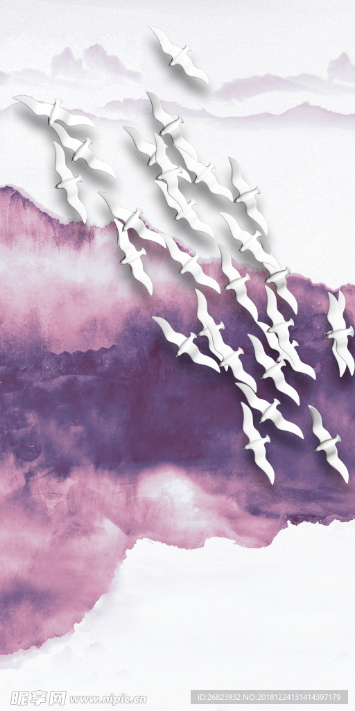 现代山水玄关意境画