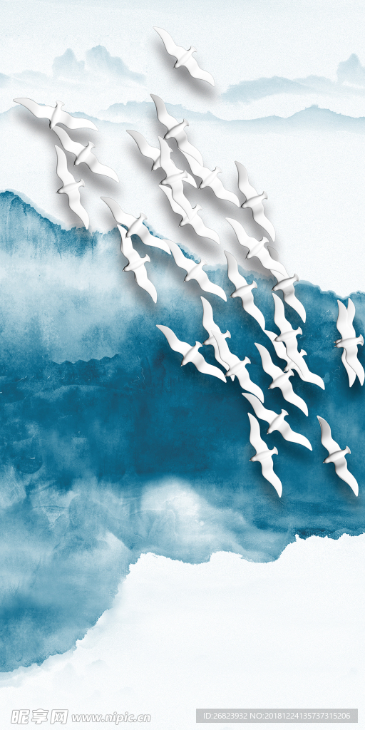 现代简约抽象山水无框画