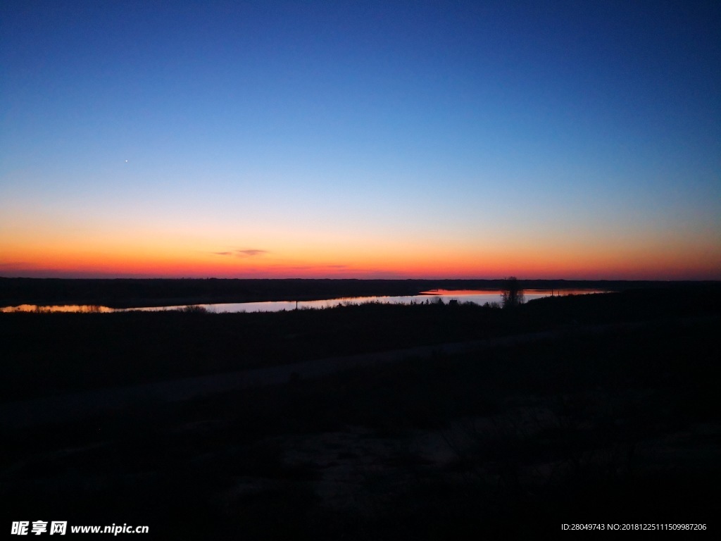 夜景 晚霞 背景图