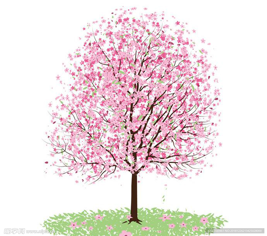 粉色花树 桃花 樱花