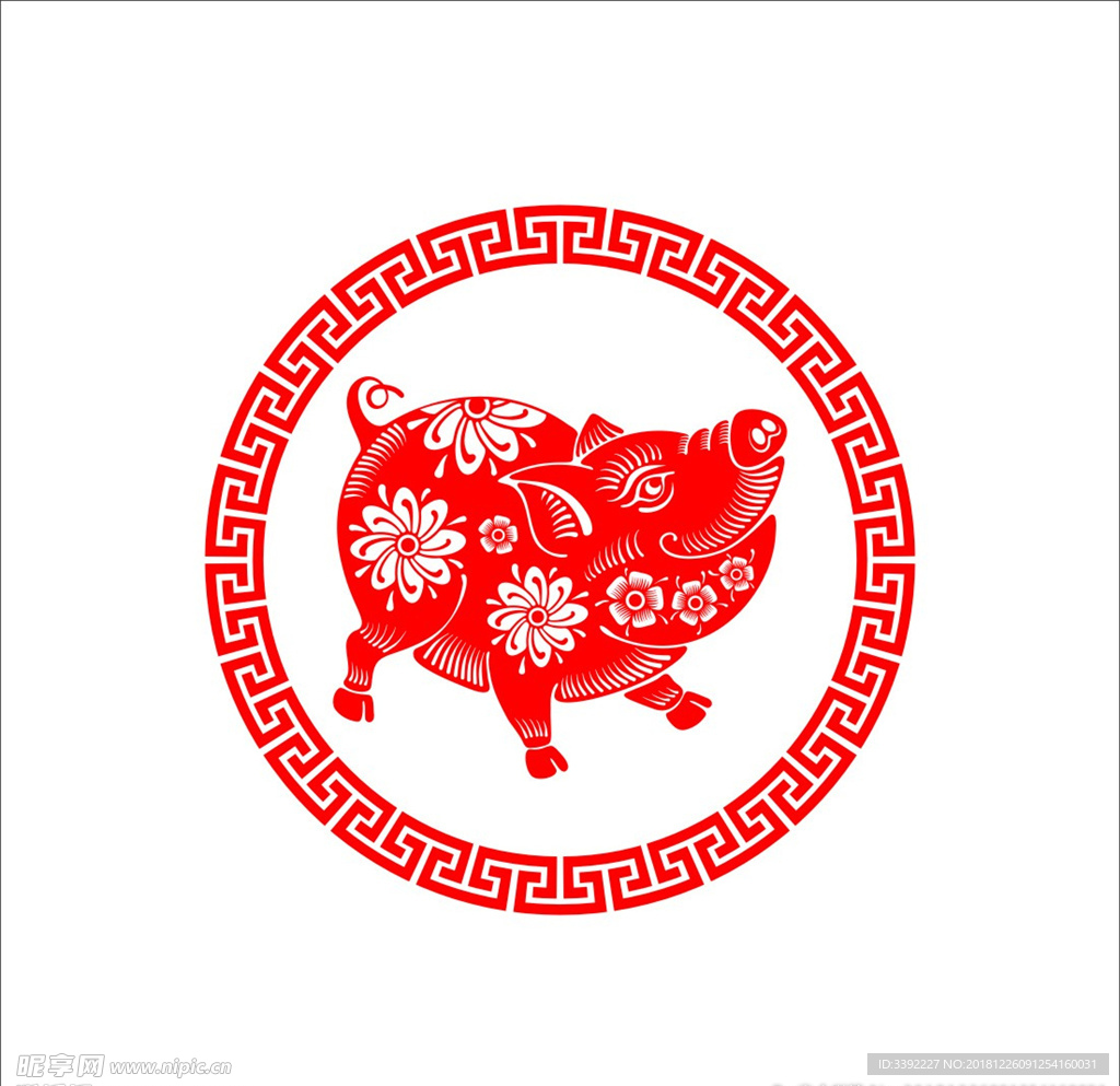 猪年剪纸