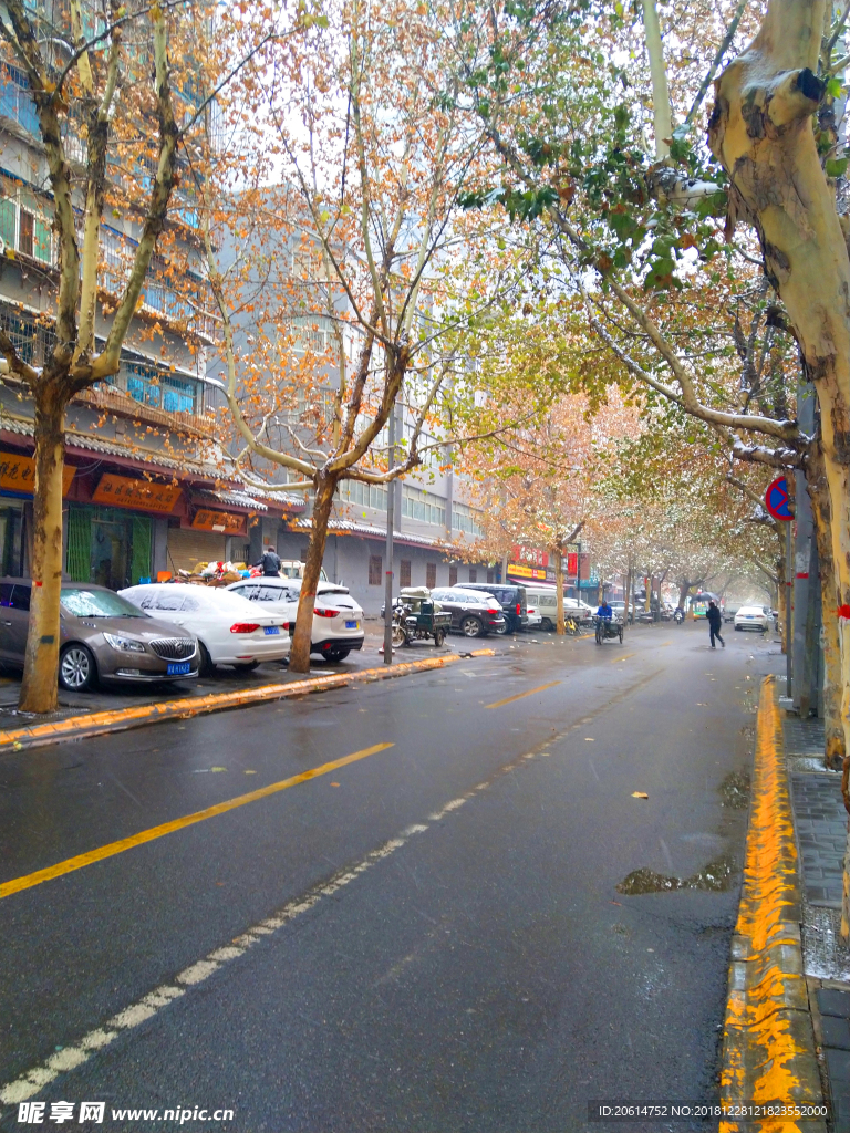 湿漉漉的城市街道