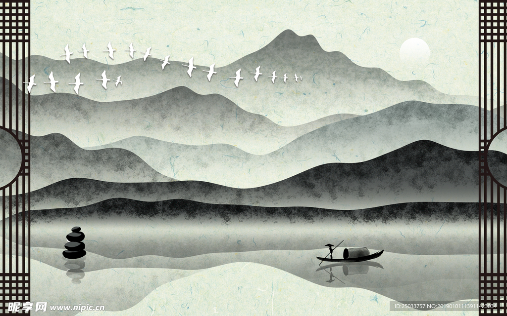 中式玄关屏风背景电视墙创意设计