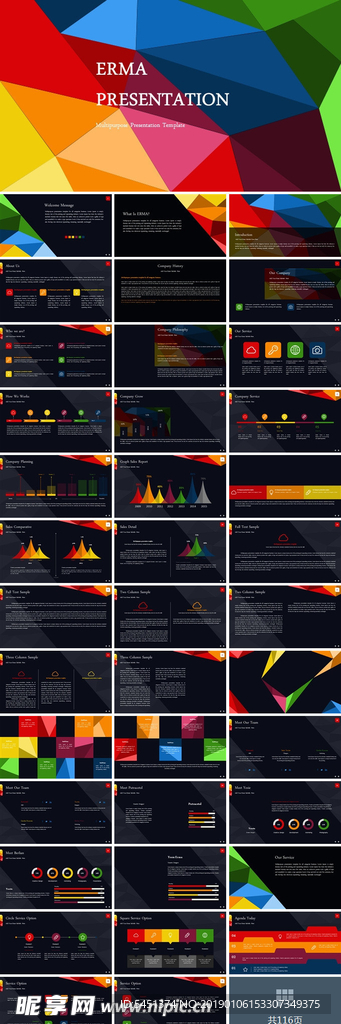 多彩科技行业英文汇报ppt模板