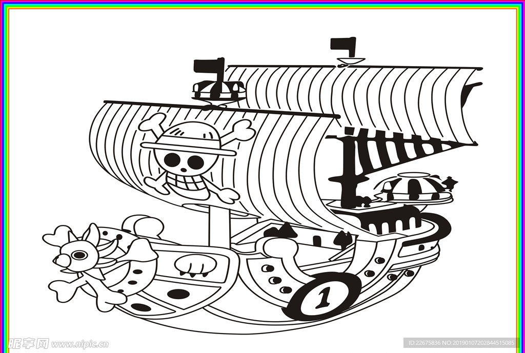 硅藻泥图海盗船